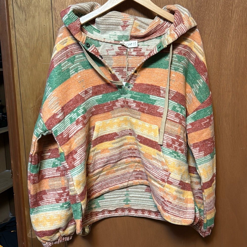Southwest Aztec Hooded Sweater